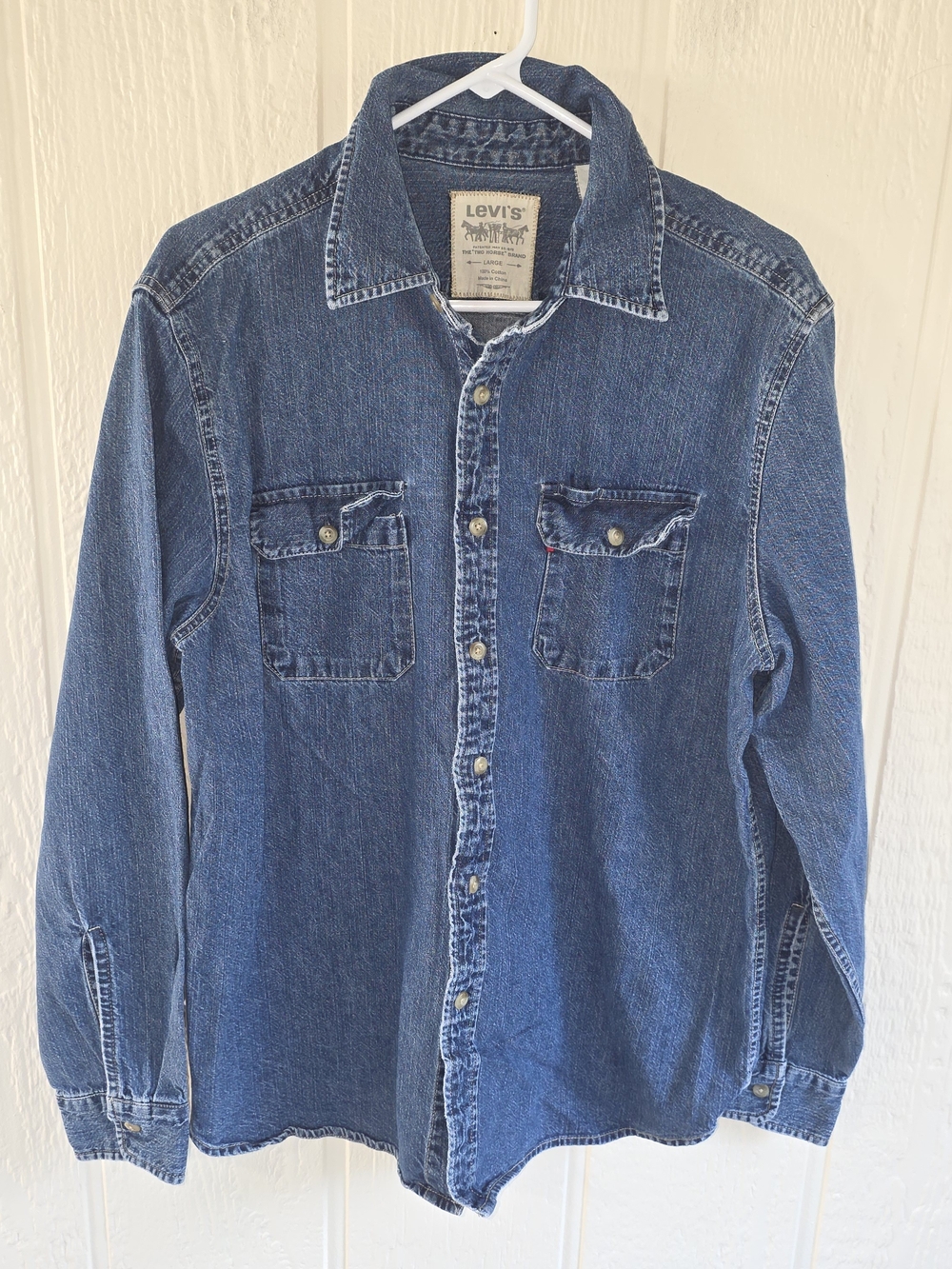Men's Levi's Dark Blue Denim Button-Front Jacket, Size Large - Picture 1 of 4